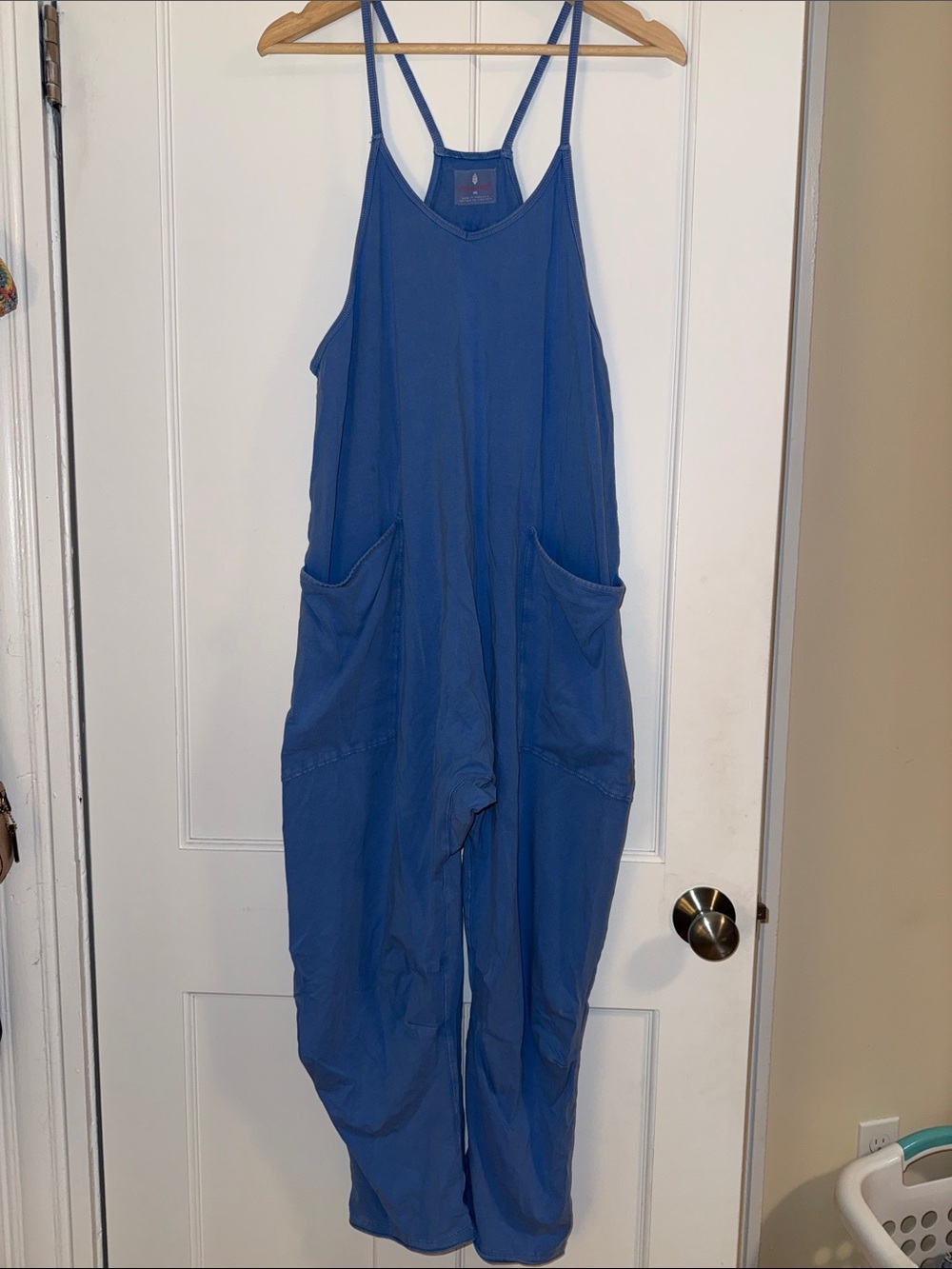 Free People Cobalt Blue Strappy Casual Jumpsuit